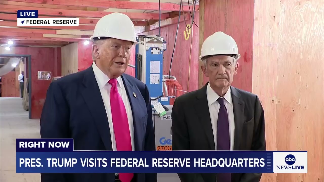President Trump tours the Federal Reserve, ratcheting up pressure on Chair Jerome Powell