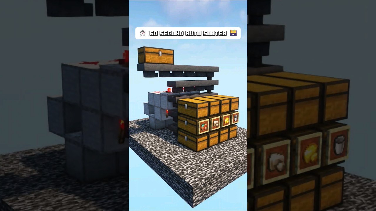 Minecraft Auto Sorter Tutorial | 60 Secs