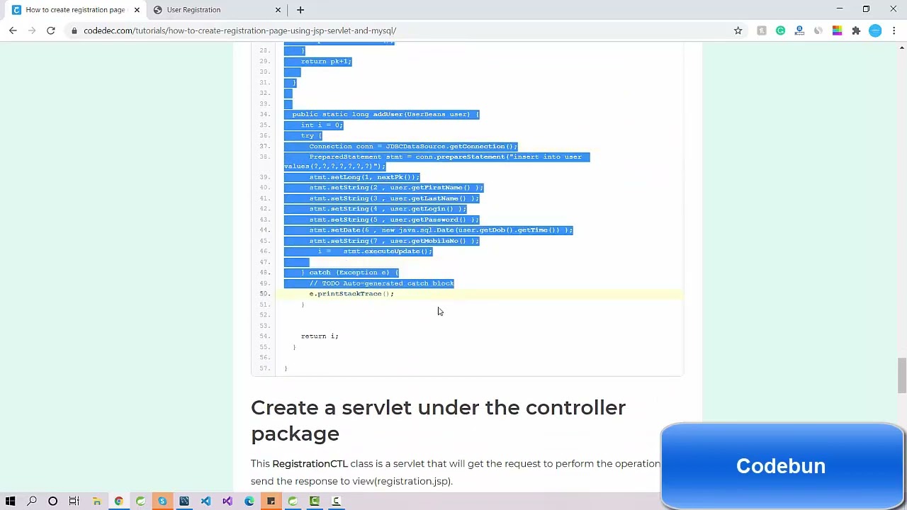 Java User Registration with JSP, Servlet & MySQL