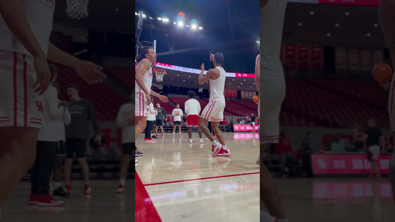 No. 2 Houston warms up for the season opener vs. Lehigh #gocoogs #houston #collegebasketball