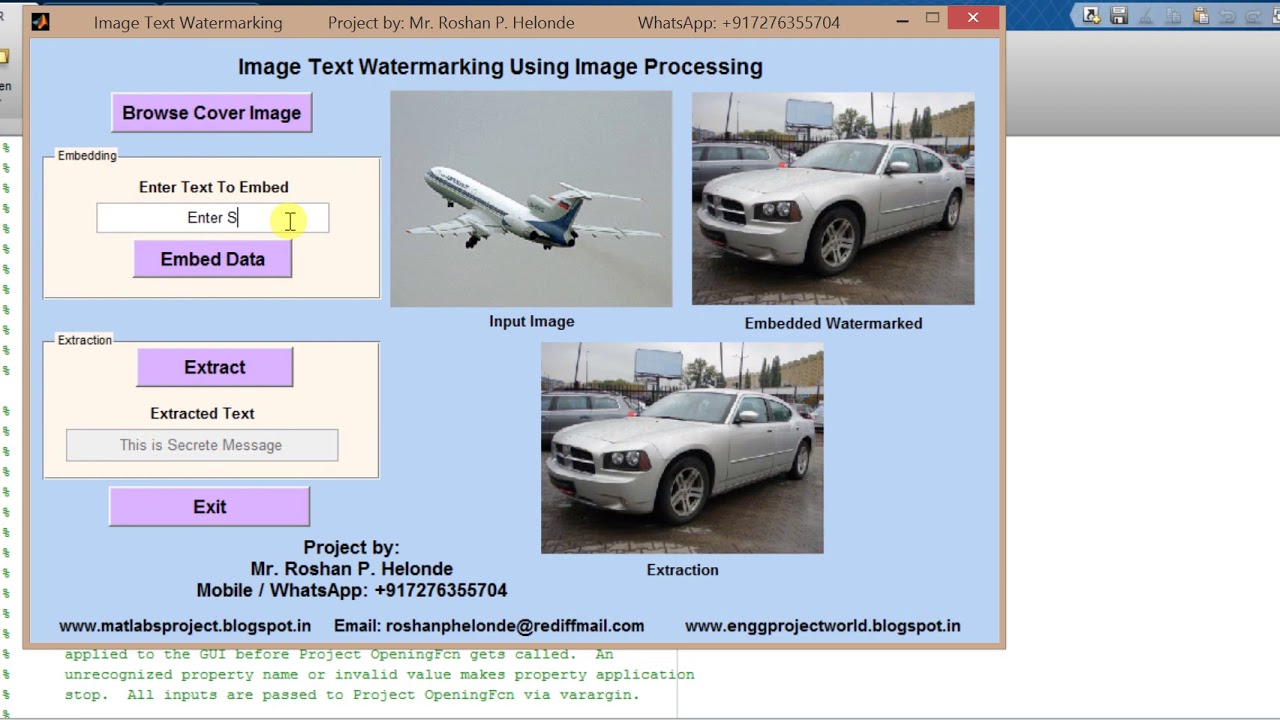 Image Watermarking with MATLAB Code 💧
