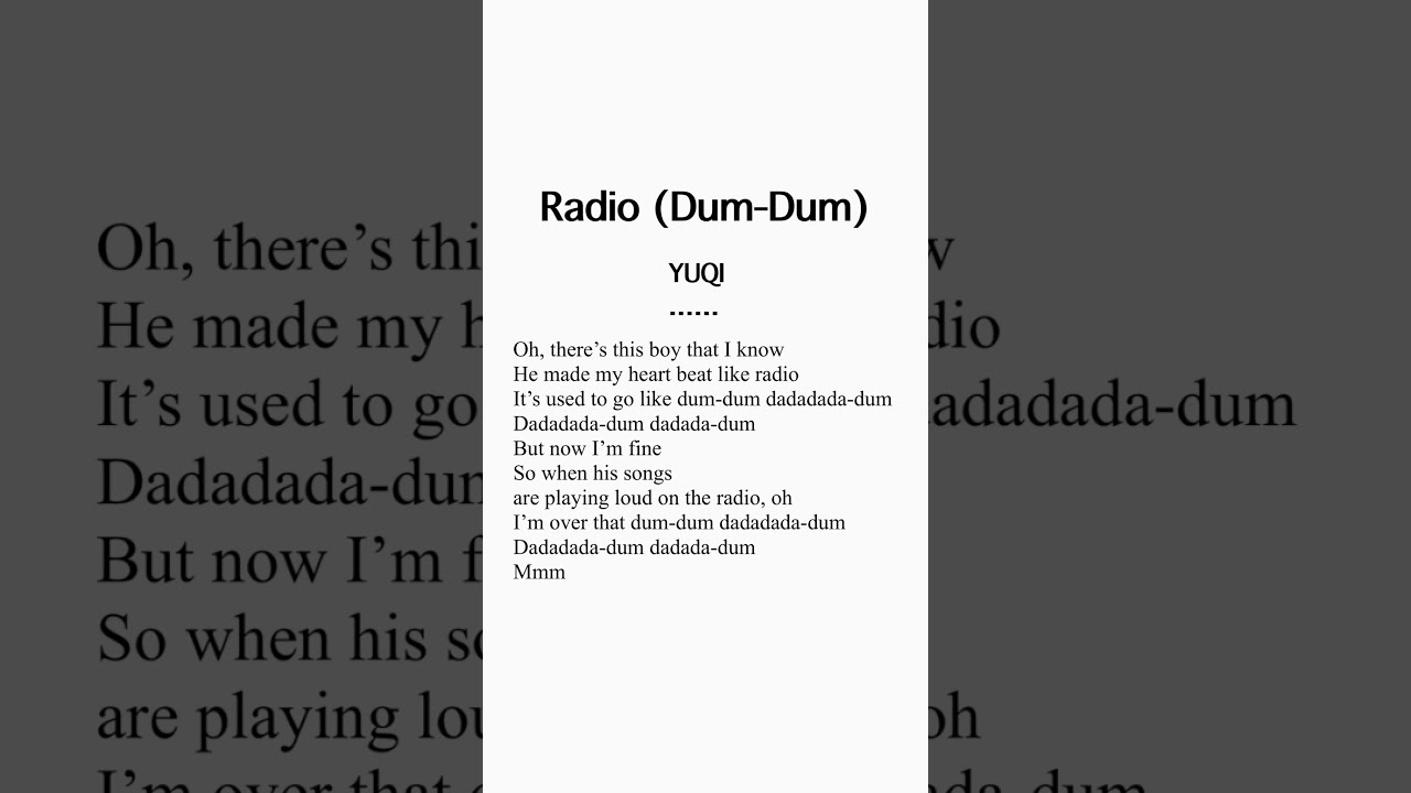 Yuqi GIDLE Radio Lyrics 🎶