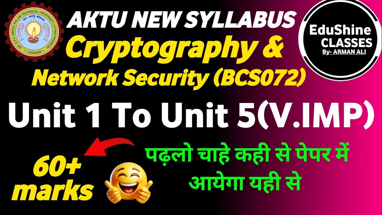 Cryptography and Network Security Important Questions BCS072 AKTU | CNS All Unit Important Question