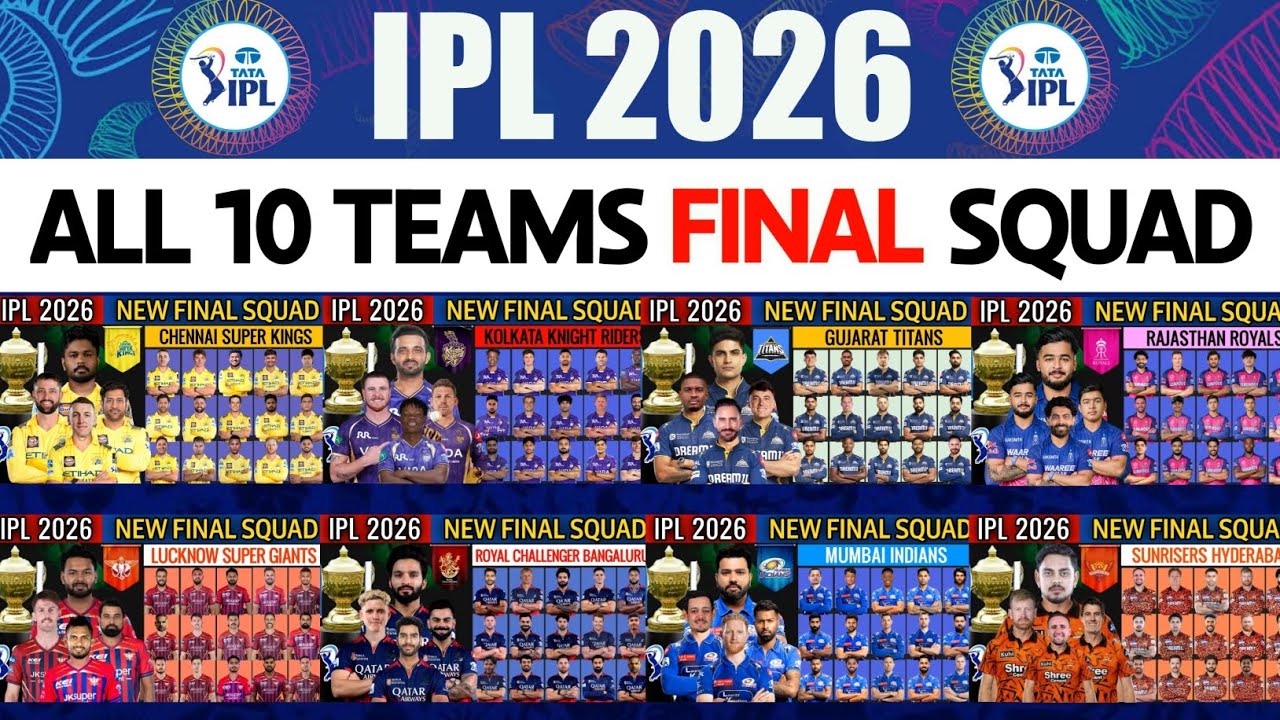 IPL 2026 Team Squads & Player List 🏏