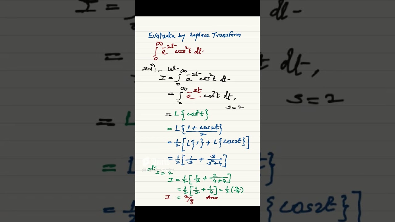 Integral Evaluation Using Laplace Transform 📊