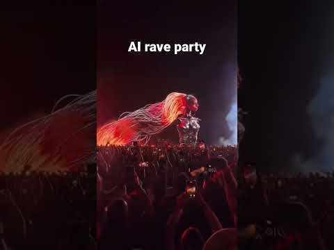AI rave party (Cyberpunk and Blade Runner Vibes)