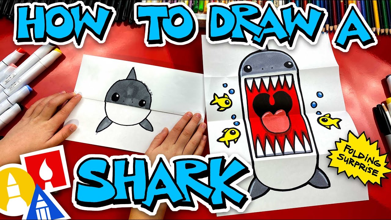 Easy Step-by-Step Guide to Drawing a Shark Folding Surprise Puppet 🦈