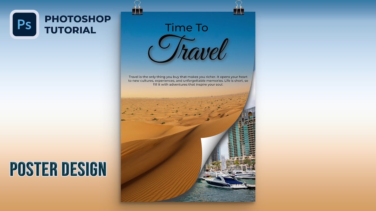 Travel Poster Design in Photoshop | Waseem Graphics
