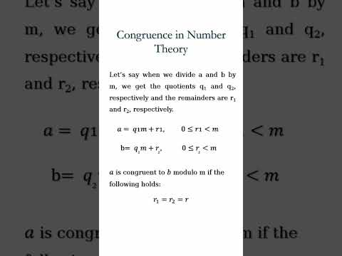 What is congruence in number theory?