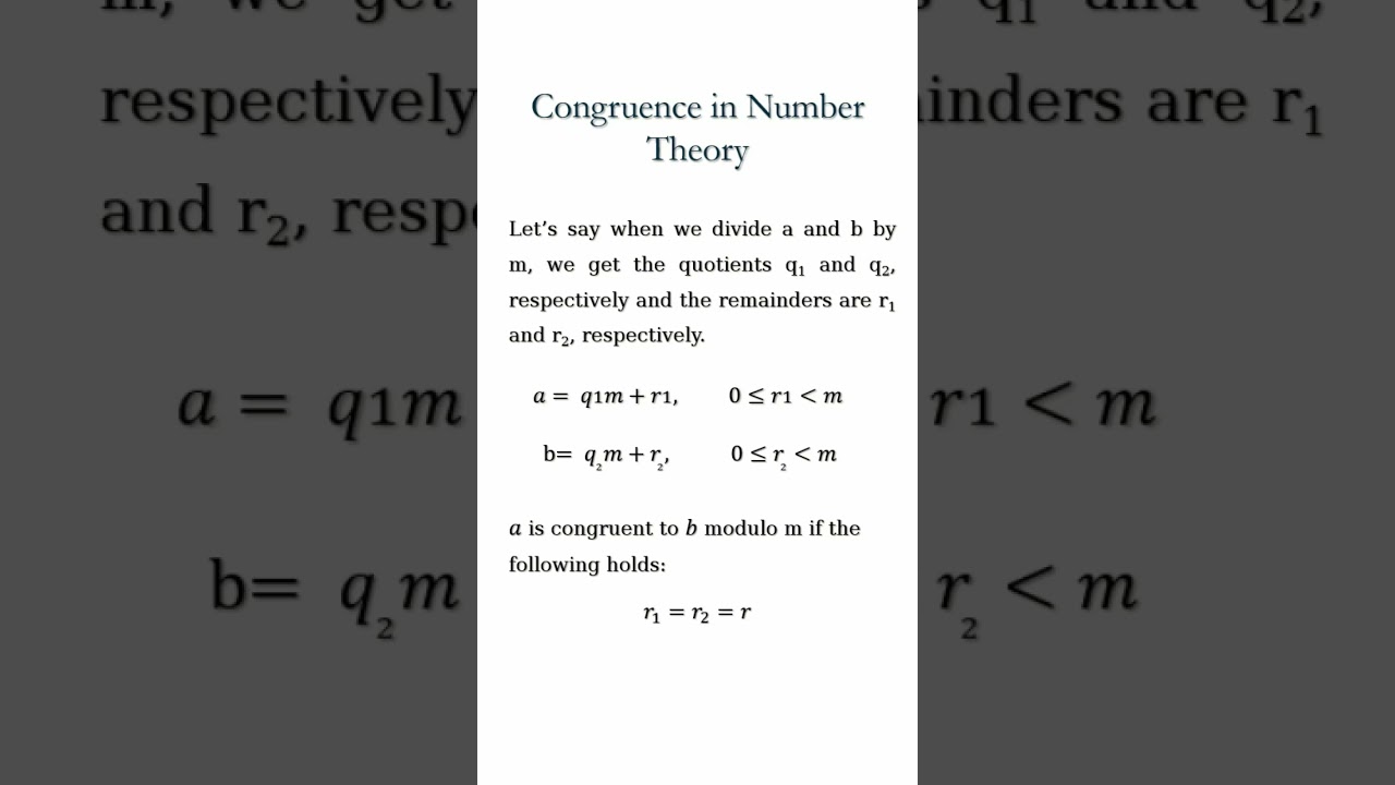 Understanding Congruence in Number Theory 🔢