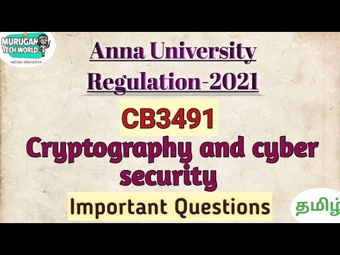 CB3491 Cryptography and cyber security important questions in tamil||Anna university regulation 2021