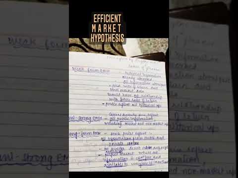 Efficient market hypothesis | Strong semi strong and weak form | Commerce Notes | Finance Beginners
