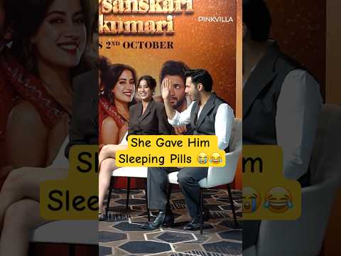 Janhvi Kapoor 😜 Gave Sleeping Pills to Varun Dhawan 😴😂 #shorts #janhvikapoor #varundhawan