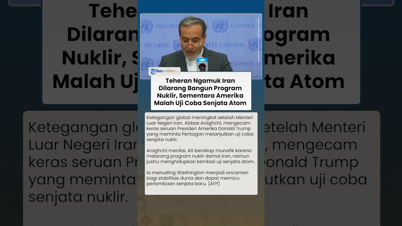 Iran Kecam Donald Trump Sebut Munafik: Larang Nuklir, Tapi AS Terus Uji Senjata Atom ⚛️