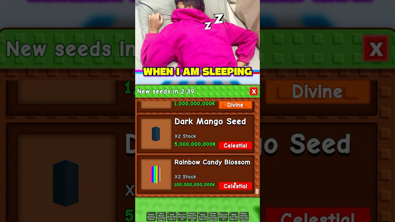 Sleep & Grow Your Garden Stock Overnight! 🌱 | Roblox Short