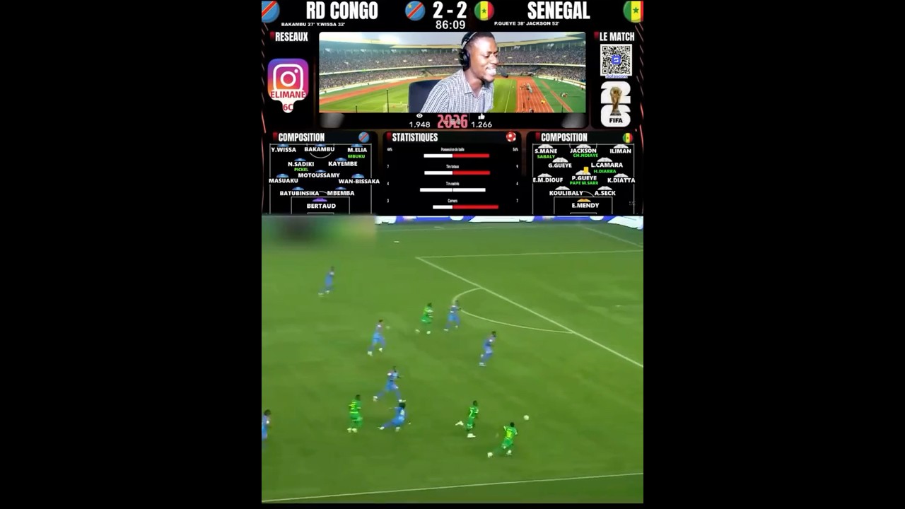 RDC 2-3 Sénégal : Incroyable Résurrection des Lions à Kinshasa 🦁