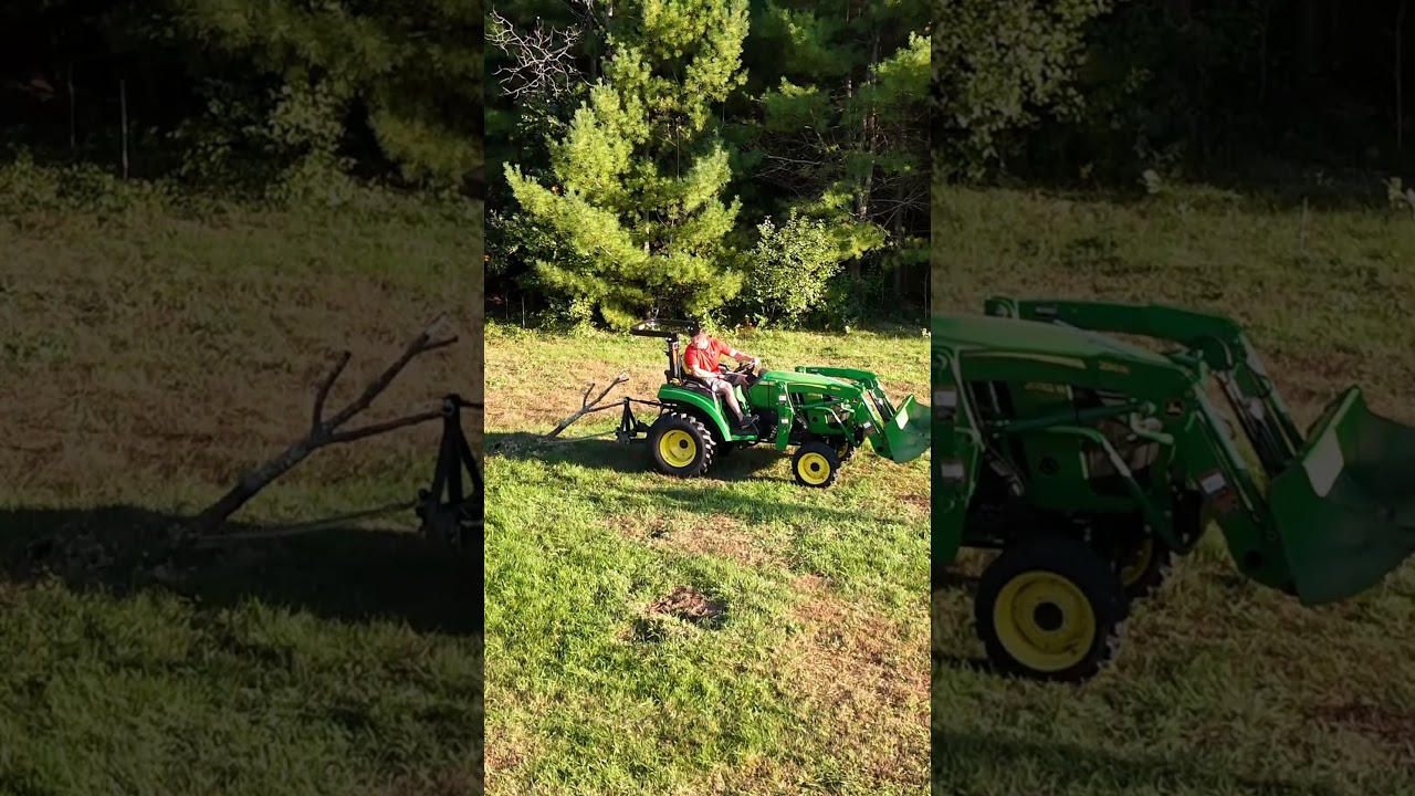 Deere 2032R Ripping Trees