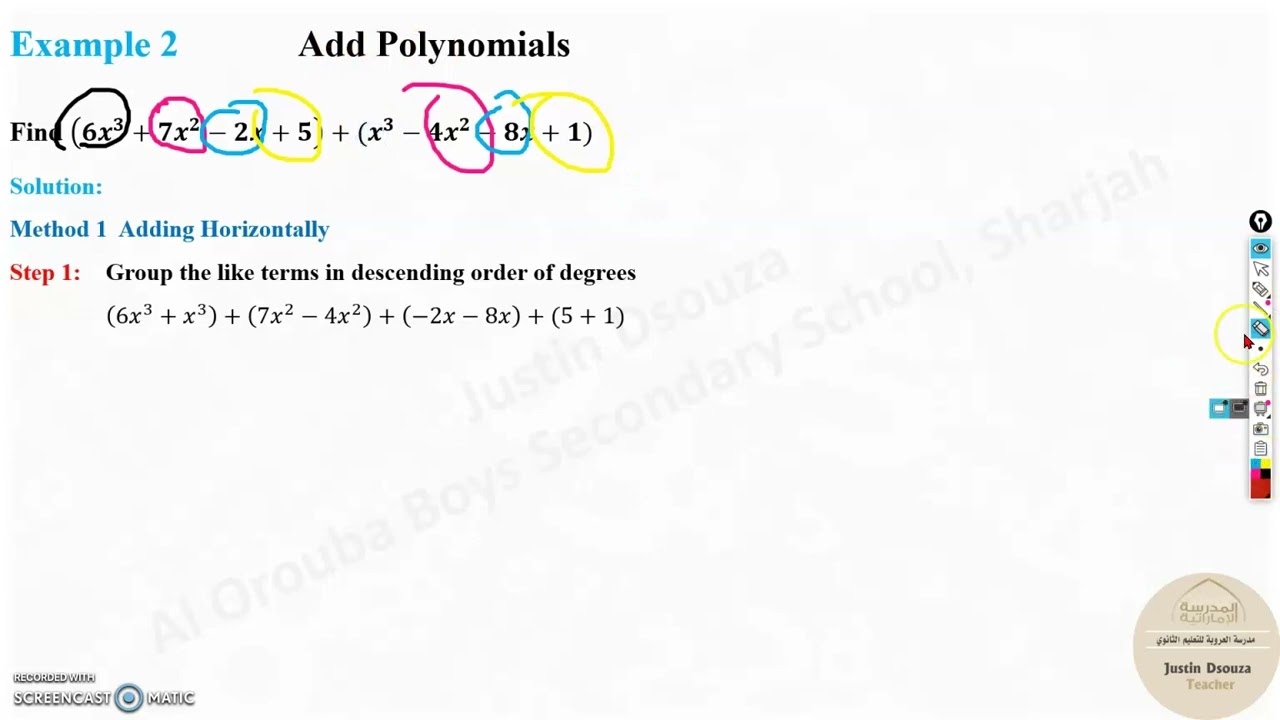G10 M2L3.1 Adding and Subtracting Polynomials