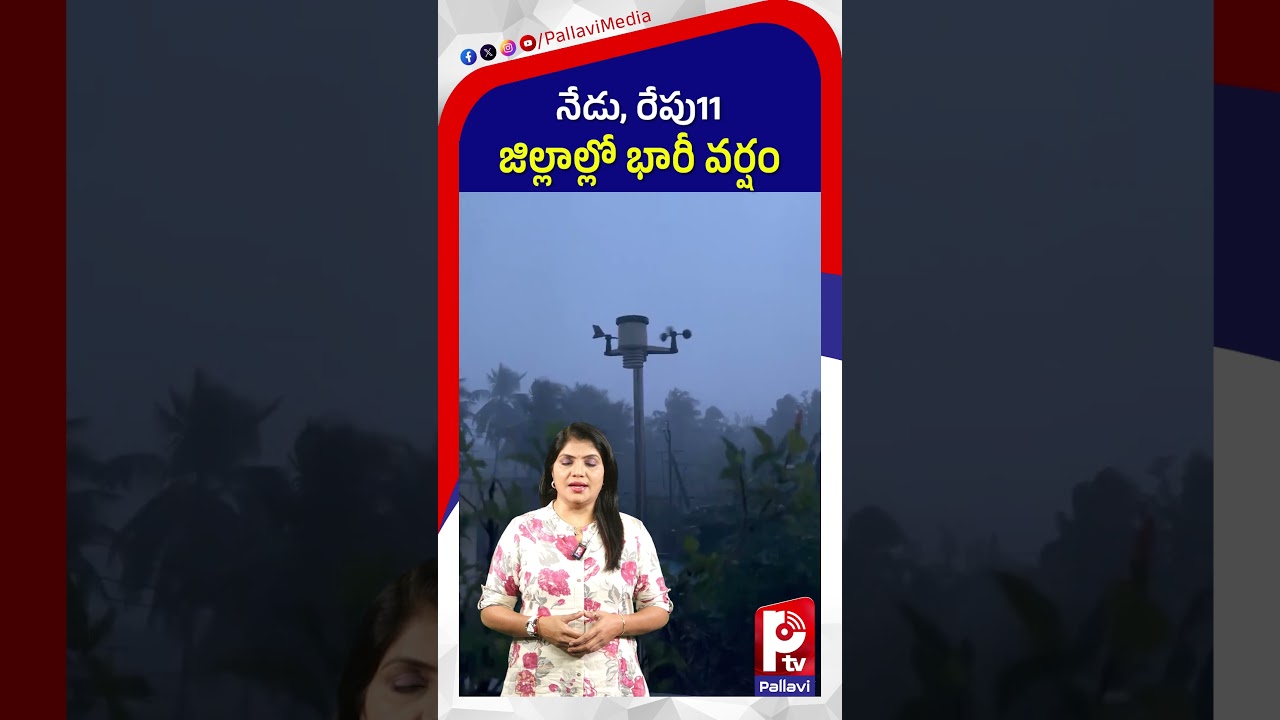 తెలంగాణలో నేడు, రేపు 11 జిల్లాల్లో భారీ వర్షం హెచ్చరిక