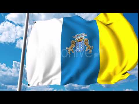 Waving Canary Islands Flag | Motion Graphics 🇪🇸