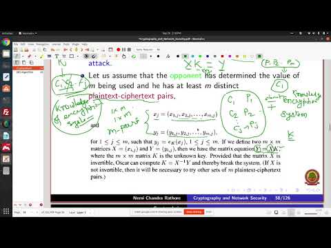 CNS Lecture-11: Cryptanalysis 3: Cryptanalysis of Hill Cipher