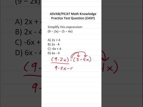 Subtracting Polynomials and Combining Like Terms: ASVAB/PiCAT Math Knowledge Practice Test Question