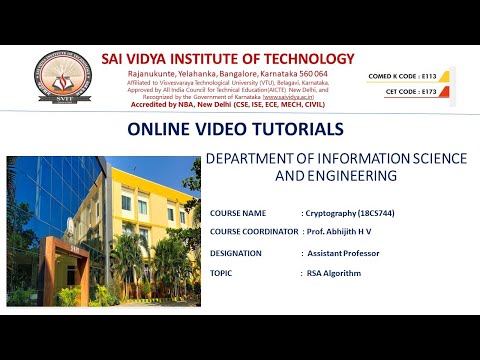 Cryptography (18CS744) - RSA Algorithm