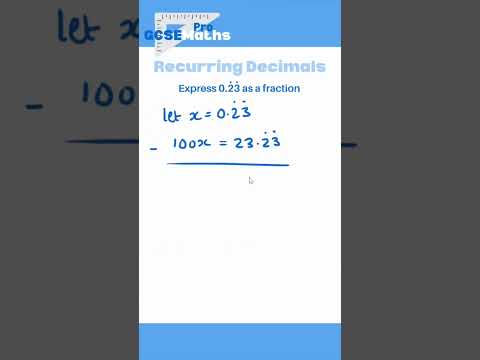 Converting Recurring Decimals to Fractions #maths #gcse #recurringdecimal #decimals #fractions