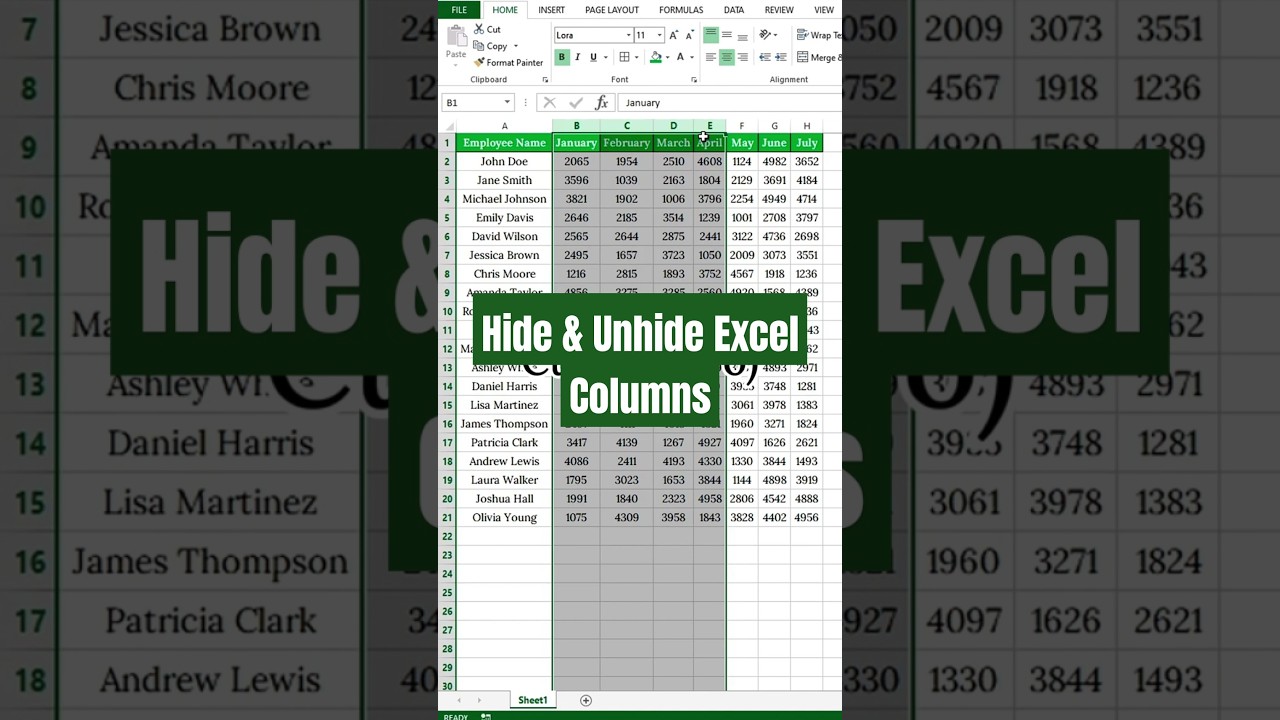 Master Excel: Quick Keyboard Shortcuts to Hide & Unhide Columns 🚀