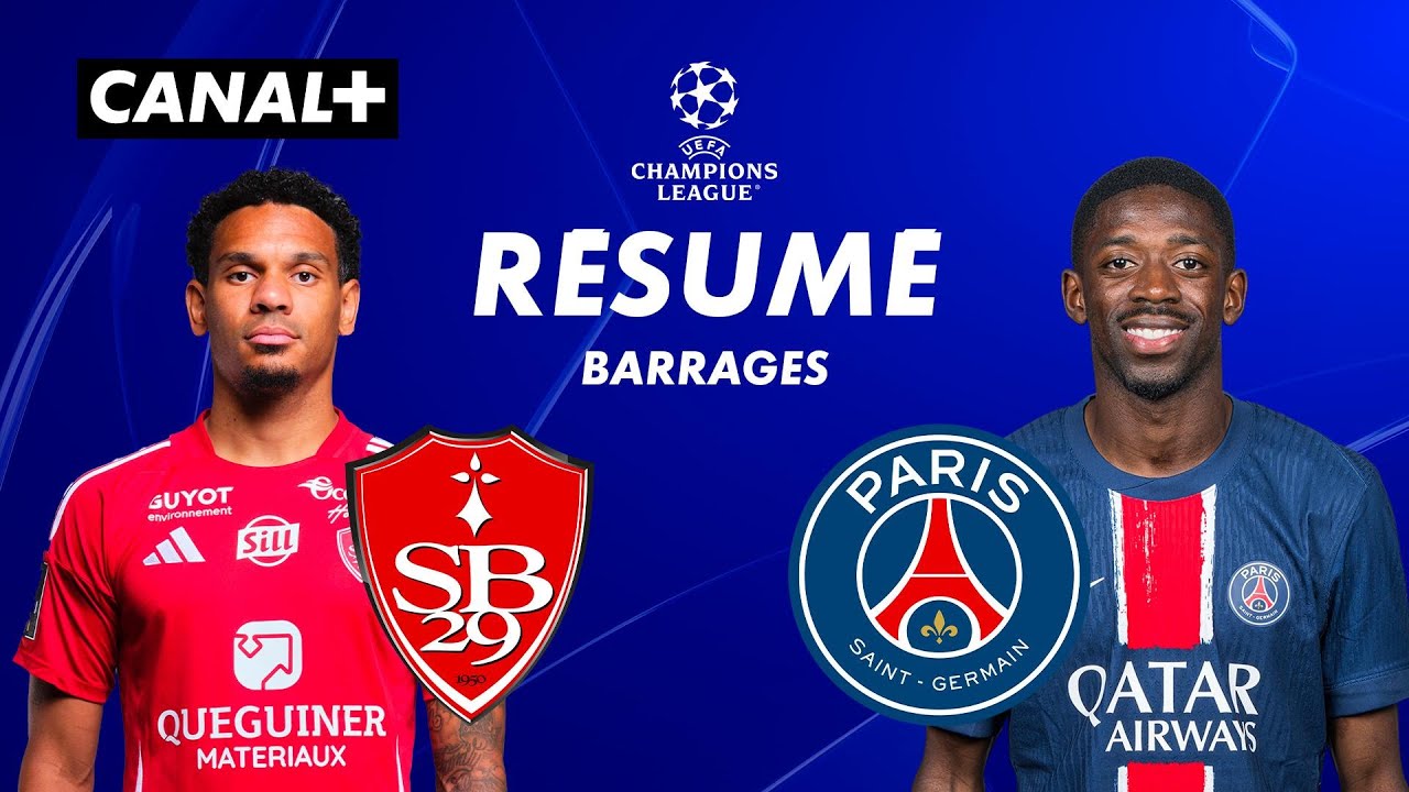 Le résumé de Brest / PSG - Ligue des champions 2024-25 (Barrages aller)