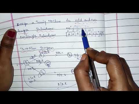 Design a Turing Machine for Even and Odd length palindrome