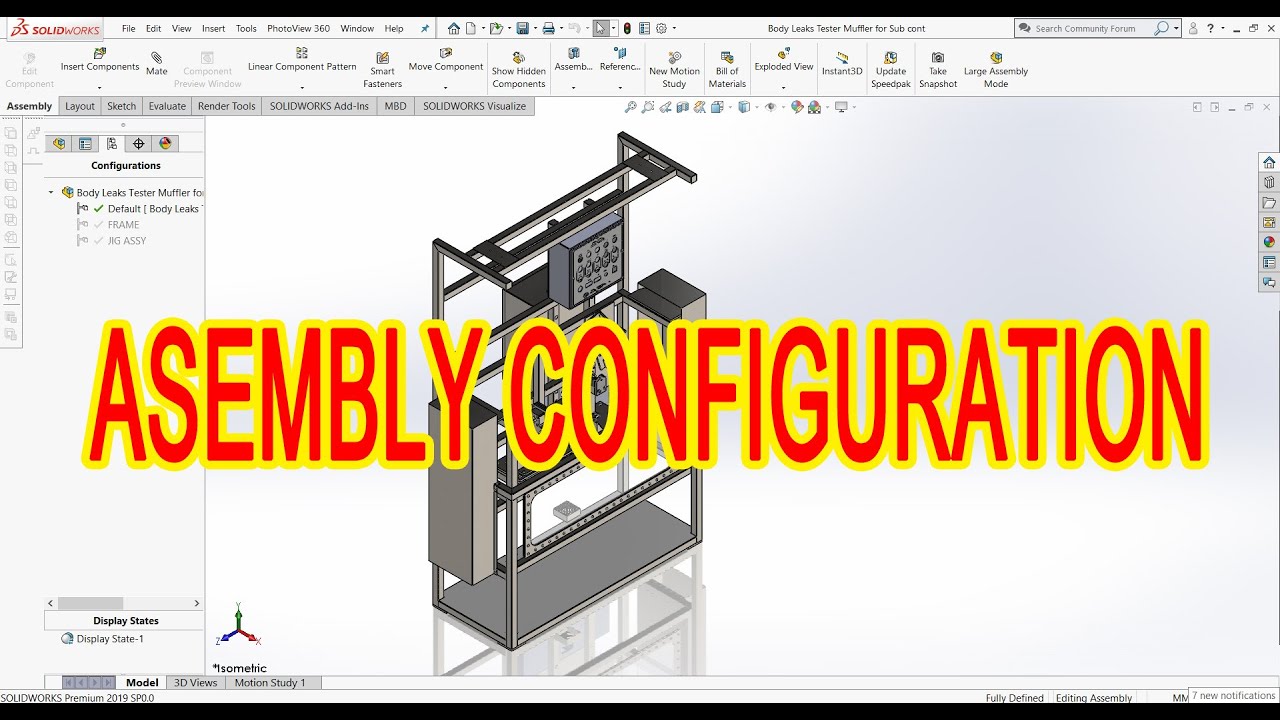 SOLIDWORKS Assembly Configuration (Suppressed) Tutorial