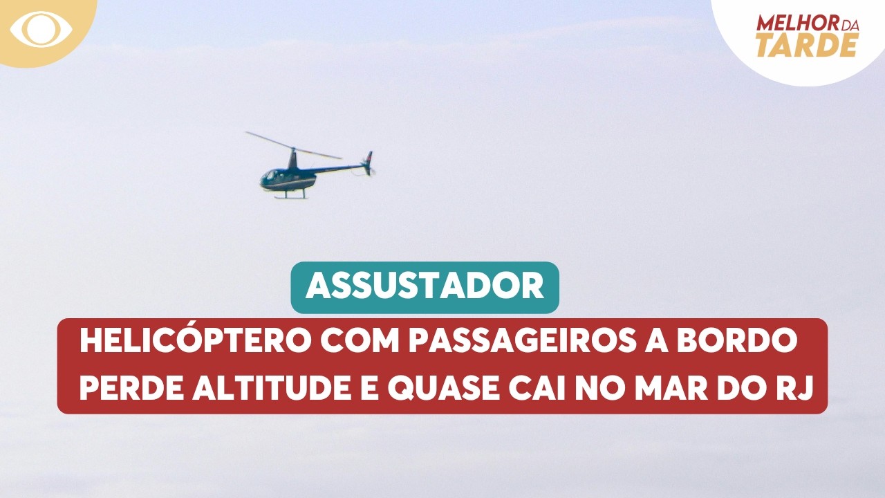 Helicóptero com passageiros a bordo perde altitude e quase cai no mar do RJ | Melhor da Tarde