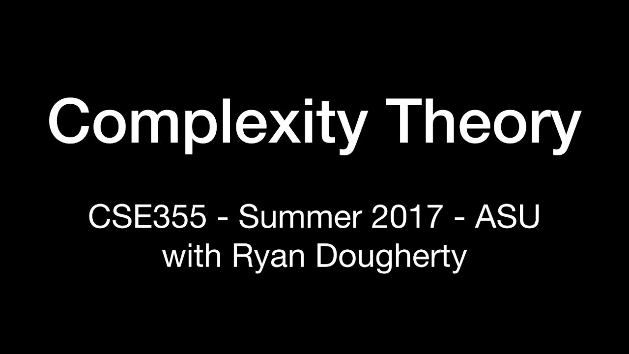 Complexity Theory Overview | CSE355 Intro π