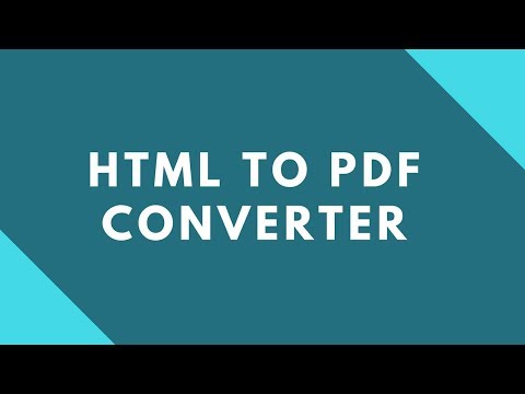 How to convert html page to pdf document ?