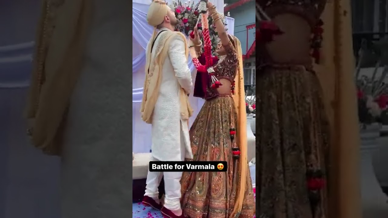 Epic Jaimala Moment: Fun & Romantic Bride-Groom Varmala Scene 💍