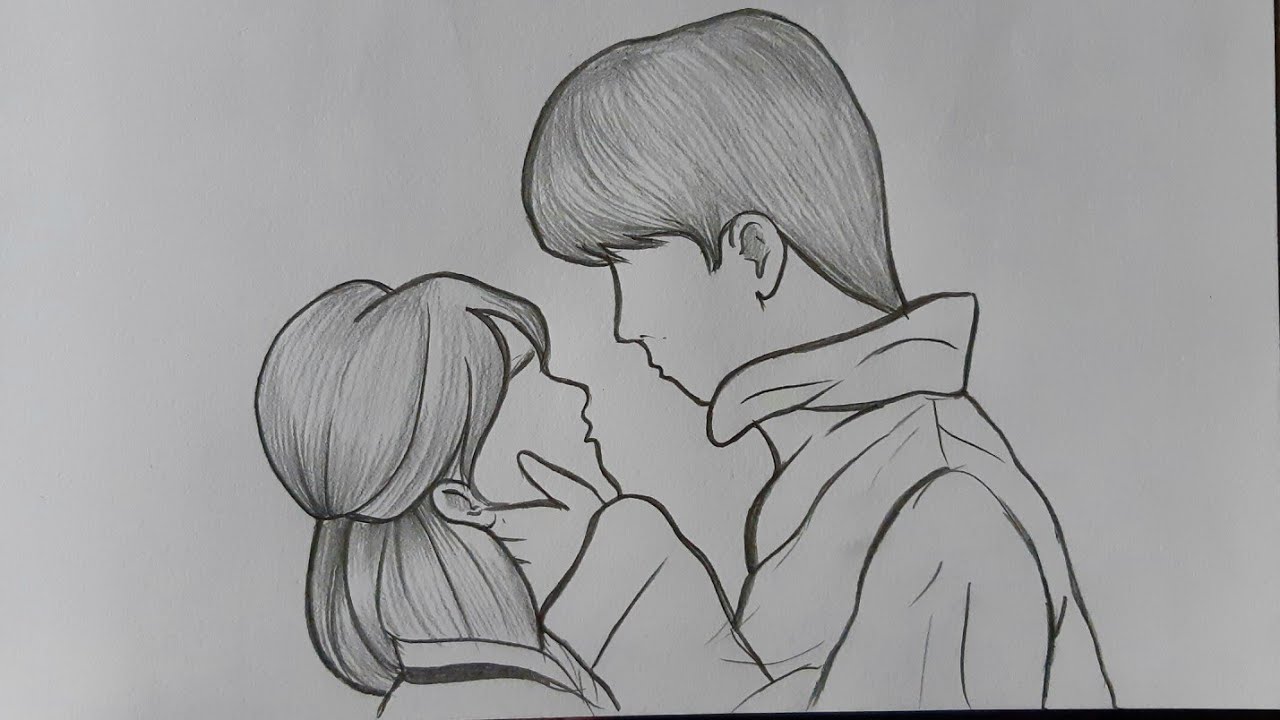 Simple Couple Drawing | Easy Step-by-Step Pencil Sketch ✏️