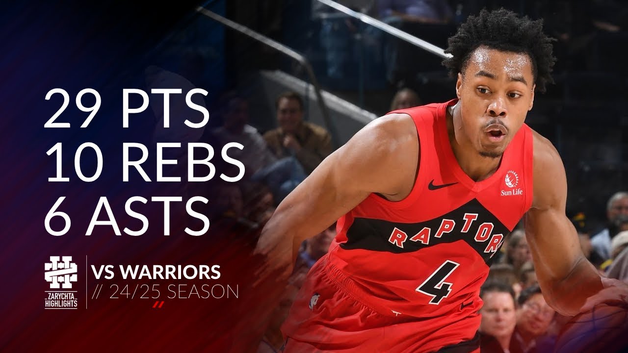 Scottie Barnes Dominates with 29 Points & 10 Rebounds vs Warriors π | 2024 Season Highlights