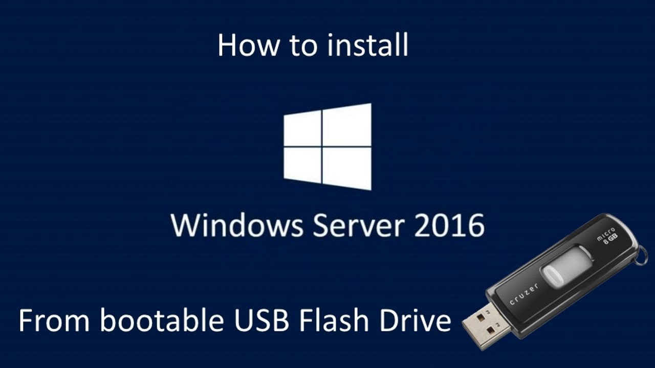 Install Windows Server 2016 Desktop from USB