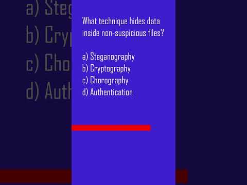 Cybersecurity Quiz: Which Technique Hides Data in Files? #shorts #cybersecurity