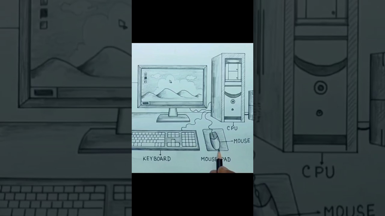 Simple Desktop Computer Drawing 🎨