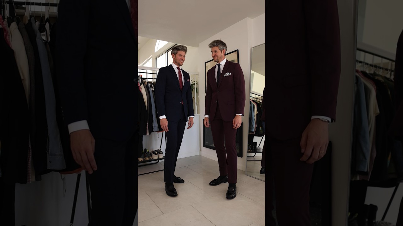 Groom & Groomsmen Outfits in Burgundy & Navy