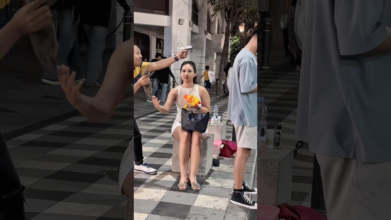 Prank with Air Gun Shoots Girl, Her Shocked Reaction Goes Viral! 😱