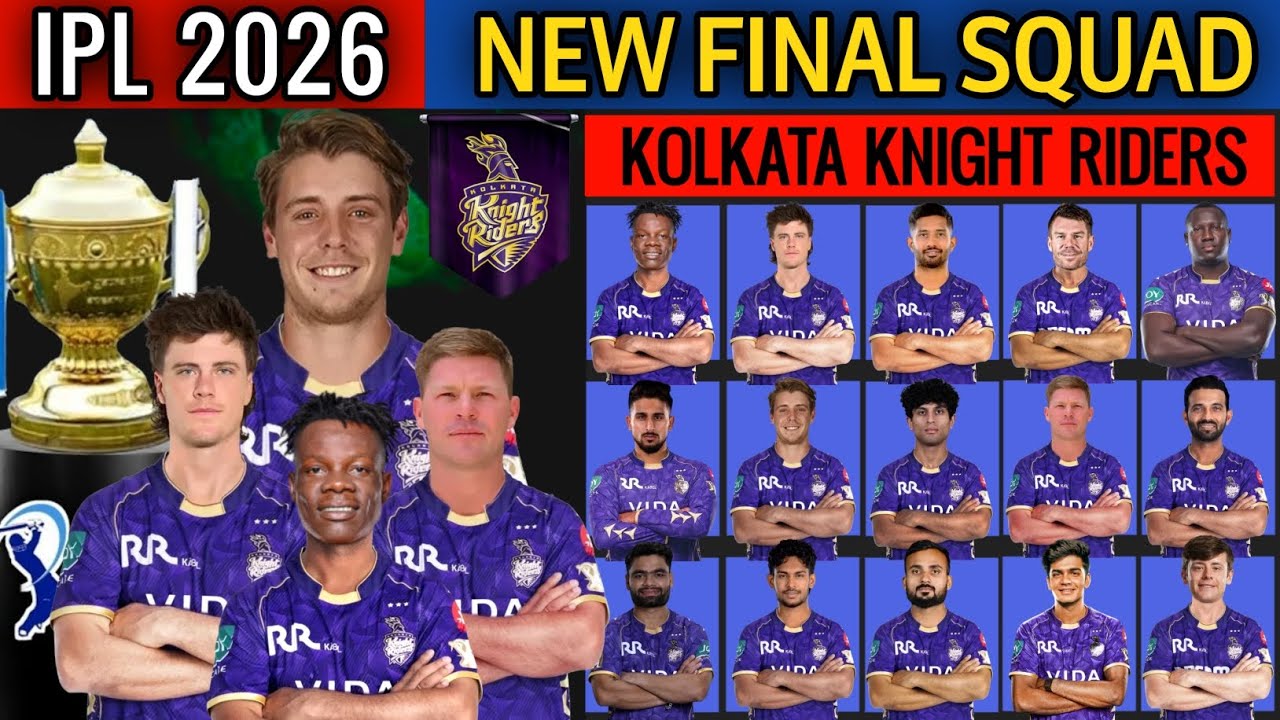 IPL 2026 | Kolkata Knight Riders New Final Squad | KKR Team 2026 Players List | KKR 2026 Squad