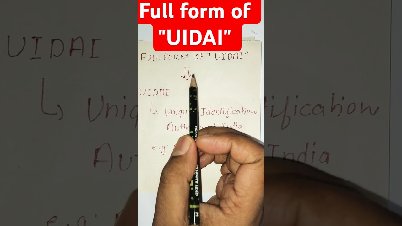 UIDAI Full Form | What is UIDAI? | Aadhaar Authority #shorts