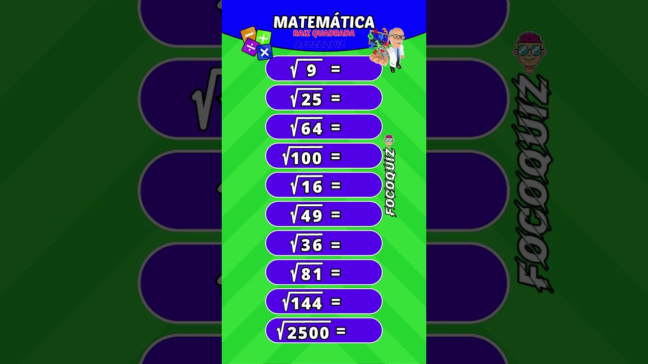 Desafie seus conhecimentos com nosso Quiz de Raiz Quadrada! 🧮