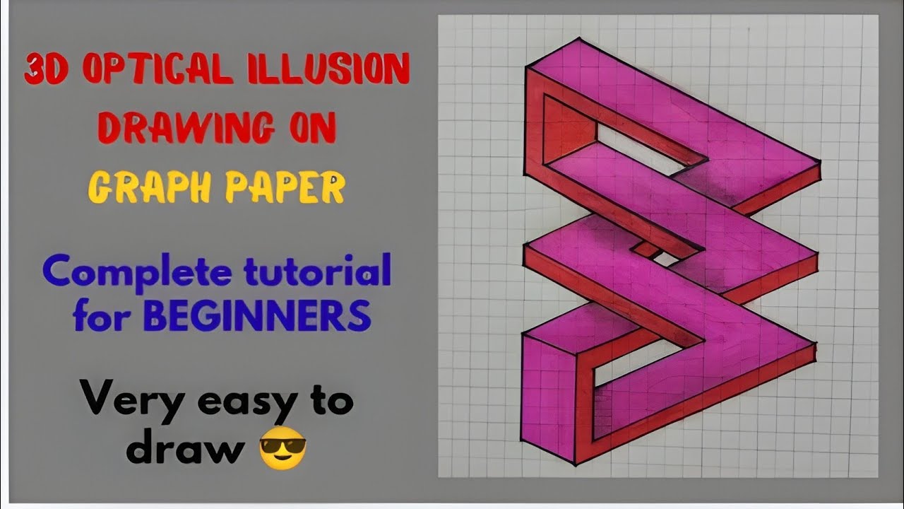 Stunning 3D Optical Illusion Art on Graph Paper