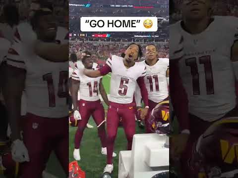 Jayden Daniels talking to the crowd after the Commanders (+8.5) beat the Bengals 👀 #shorts