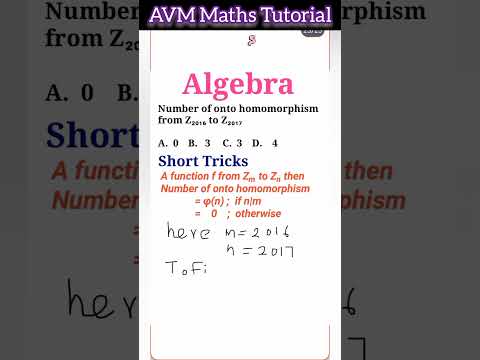 #pgtrb | Algebra | Number of onto homomorphism from Zₘ to Zₙ | short tricks | #tnset2024