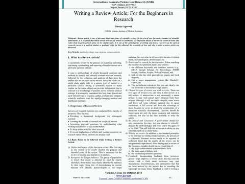 Writing a #Review #Article Beginners Guide @bhuneshwarbehra01